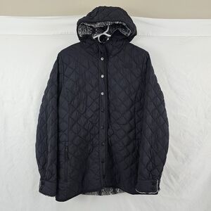 The North Face Women's Thermoball Fur Hooded Jacket Black Quilted Nylon Large